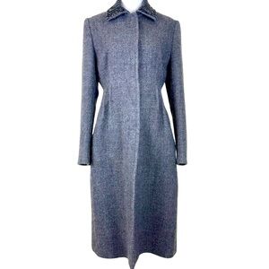 NWOT BLUMARINE LONG VIRGIN WOOL/MOHAIR BLEND COAT IN GRAY